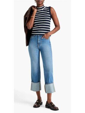 NEW Veronica Beard Dylan High Risk Straight Leg Blue Jeans Size 26 $348 [jb]